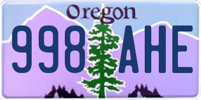 OR license plate 998AHE