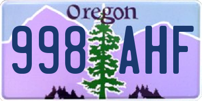 OR license plate 998AHF