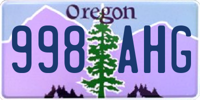 OR license plate 998AHG