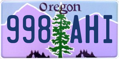 OR license plate 998AHI
