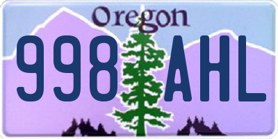 OR license plate 998AHL