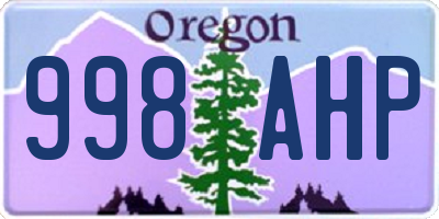 OR license plate 998AHP