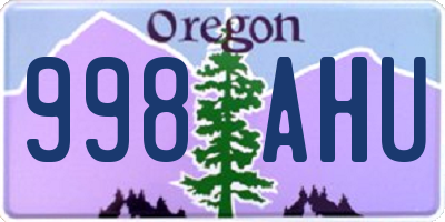 OR license plate 998AHU