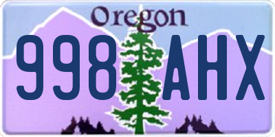OR license plate 998AHX