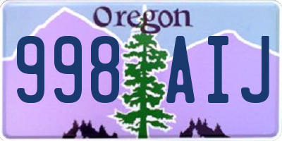 OR license plate 998AIJ