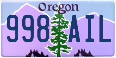 OR license plate 998AIL