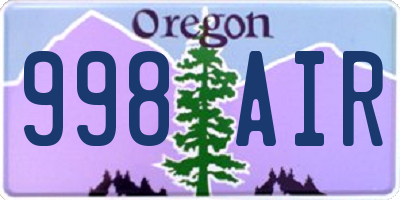 OR license plate 998AIR