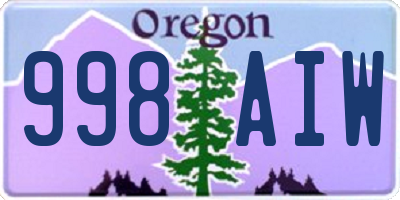 OR license plate 998AIW