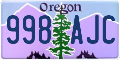 OR license plate 998AJC