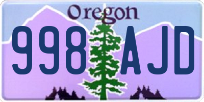 OR license plate 998AJD