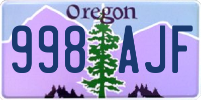 OR license plate 998AJF