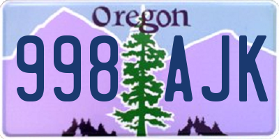 OR license plate 998AJK
