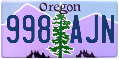 OR license plate 998AJN