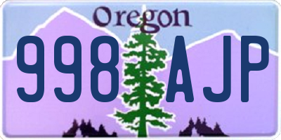 OR license plate 998AJP