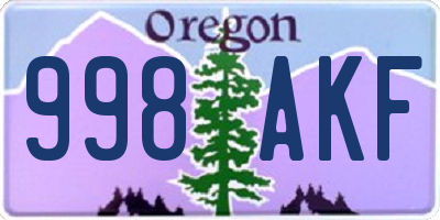 OR license plate 998AKF
