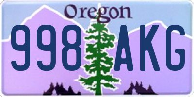 OR license plate 998AKG