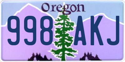 OR license plate 998AKJ