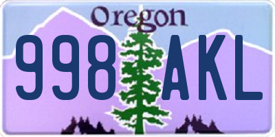 OR license plate 998AKL