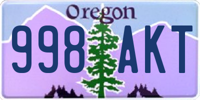 OR license plate 998AKT