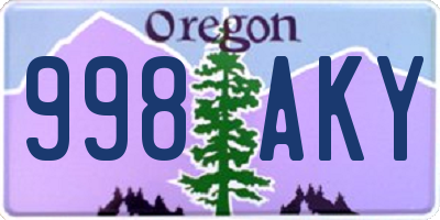 OR license plate 998AKY