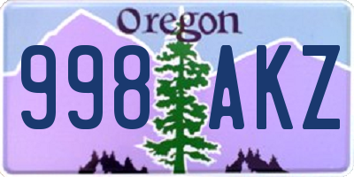 OR license plate 998AKZ