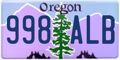 OR license plate 998ALB