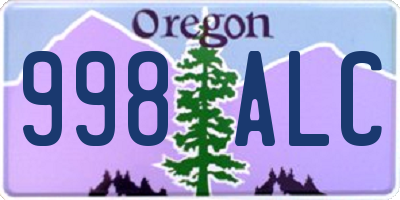 OR license plate 998ALC