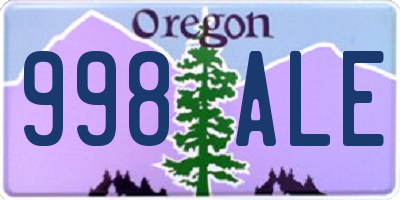 OR license plate 998ALE