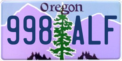 OR license plate 998ALF