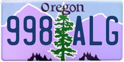 OR license plate 998ALG