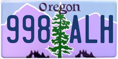 OR license plate 998ALH