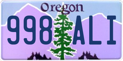 OR license plate 998ALI