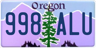 OR license plate 998ALU