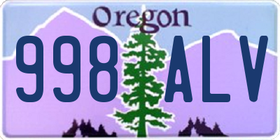 OR license plate 998ALV