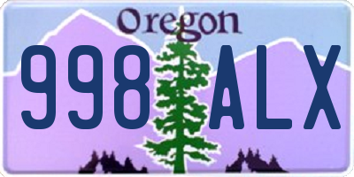 OR license plate 998ALX