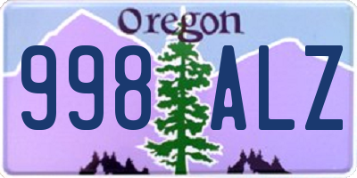 OR license plate 998ALZ