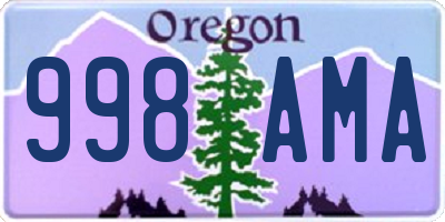 OR license plate 998AMA