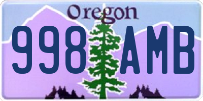 OR license plate 998AMB