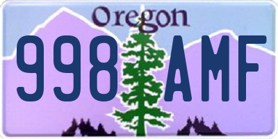 OR license plate 998AMF