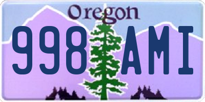 OR license plate 998AMI