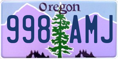 OR license plate 998AMJ