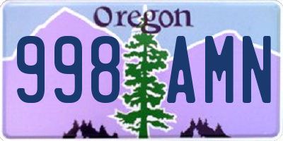 OR license plate 998AMN