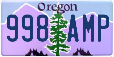 OR license plate 998AMP