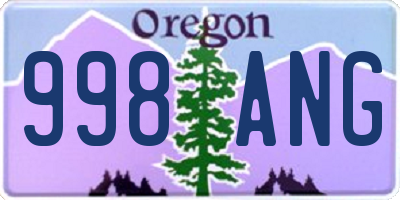 OR license plate 998ANG