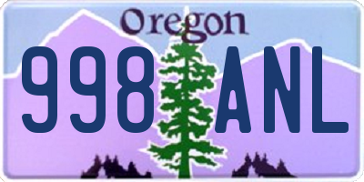 OR license plate 998ANL