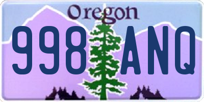 OR license plate 998ANQ