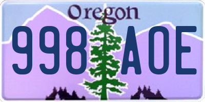 OR license plate 998AOE
