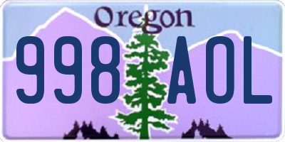 OR license plate 998AOL