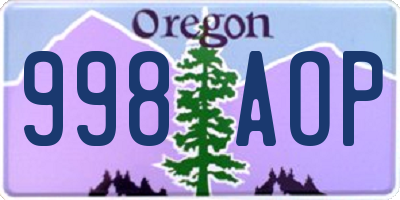 OR license plate 998AOP