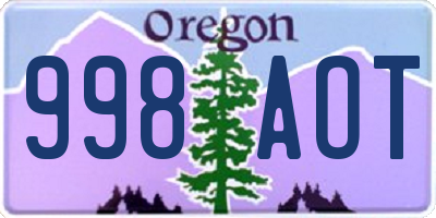 OR license plate 998AOT